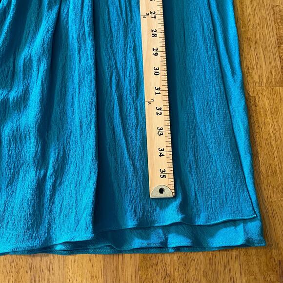 Narciso Rodriguez Teal and Black Silk Belted Drape Style Mini Dress Size 6 Women - Picture 16 of 16